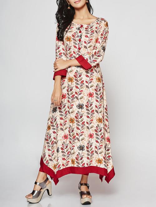 printed asymmetric kurta - 15498114 - Very Small Image - 1