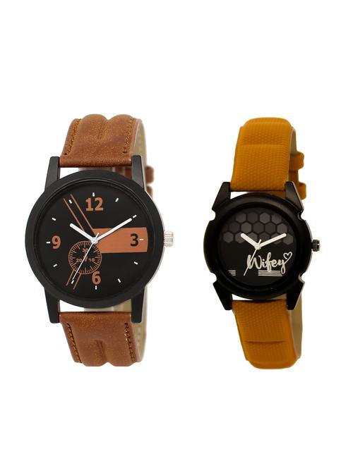 acnos round dial analog couple watch(wat-lr-01-235-combo) - 15500385 - Very Small Image - 1