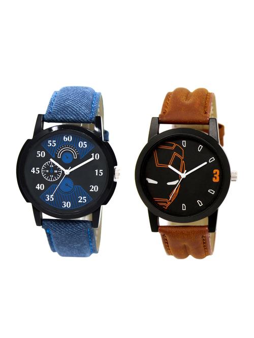 acnos round dial analog watch combo(wat-lr-02-04-combo) - 15500392 - Very Small Image - 1