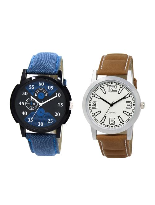 acnos round dial analog watch combo(wat-lr-02-15-combo) - 15500403 - Very Small Image - 1