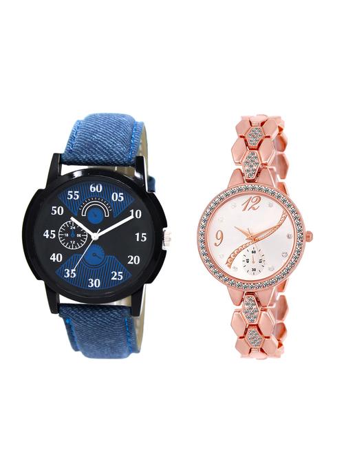 acnos round dial analog couple watch(wat-lr-02-215-combo) - 15500438 - Very Small Image - 1