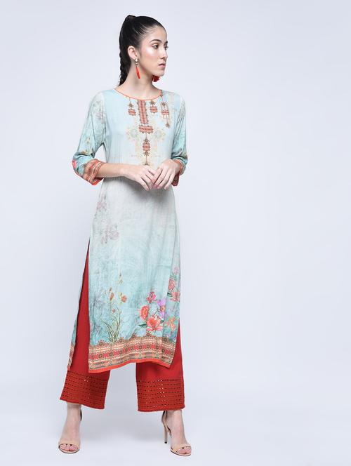 straight digitl printed kurta - 15501439 - Very Small Image - 1
