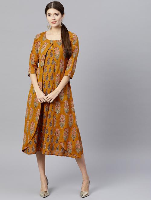 layered printed a-line dress - 15502592 - Very Small Image - 1