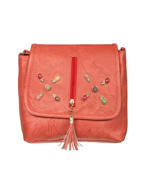 red leatherette (pu) sling bag - 15503431 - Very Small Image - 1