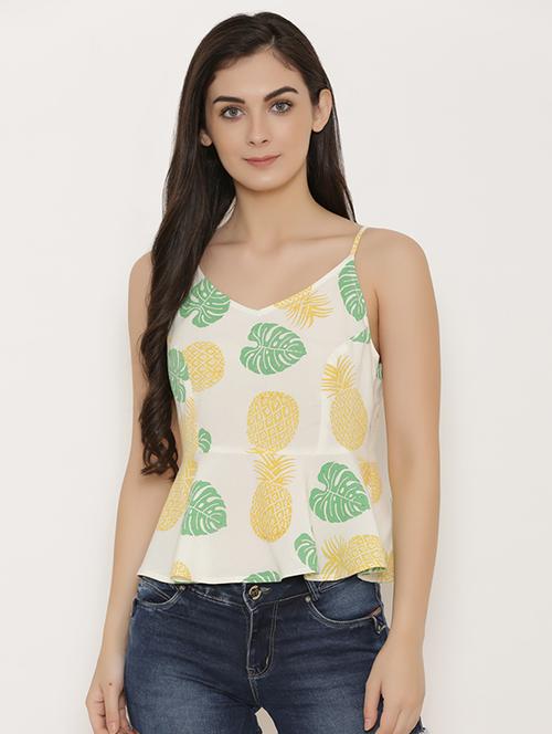 block print peplum cami top - 15503584 - Very Small Image - 1
