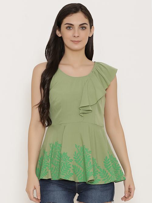 ruffle detailed peplum top - 15503588 - Very Small Image - 1