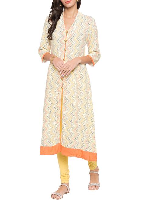 chevron a-line kurta - 15504917 - Very Small Image - 1
