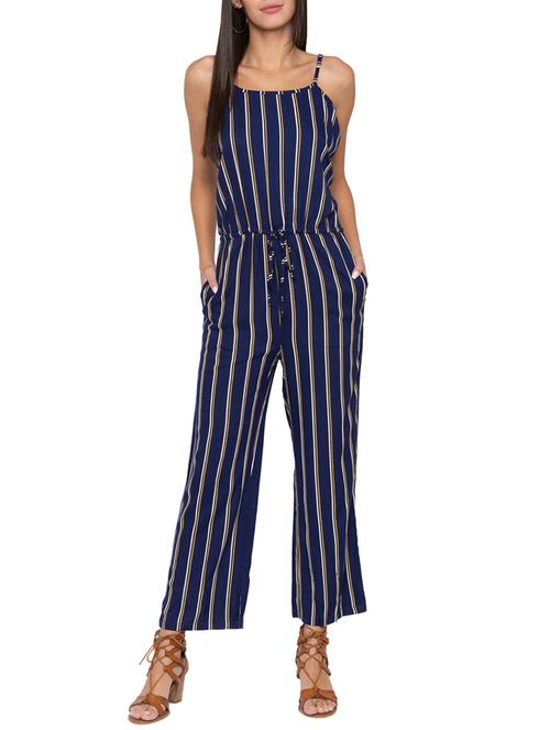drawstring detail striped jumpsuit - 15504946 - Very Small Image - 1