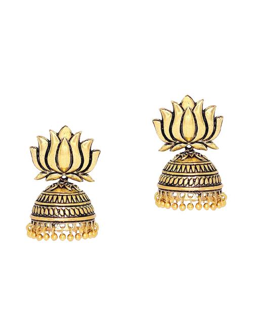gold tone oxidized earrings - 15505118 - Very Small Image - 1