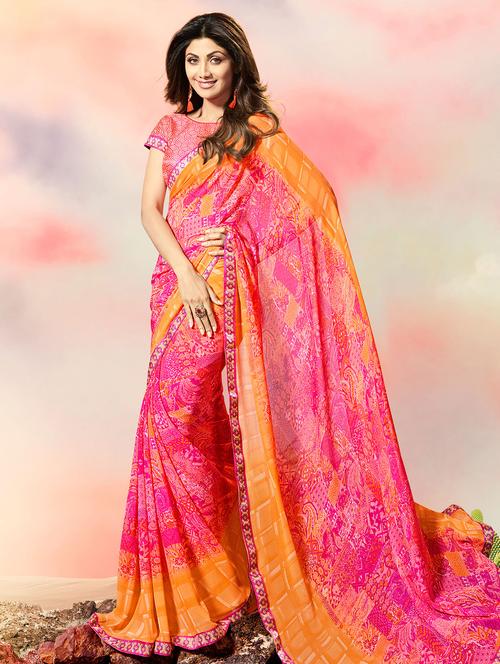 lace border abstract printed saree - 15505193 - Very Small Image - 1