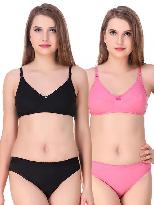 set of 2 underwired bra & hipster panty set - 15505383 - Very Small Image - 1