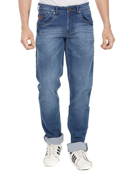 blue cotton blend washed jeans - 15505479 - Very Small Image - 1