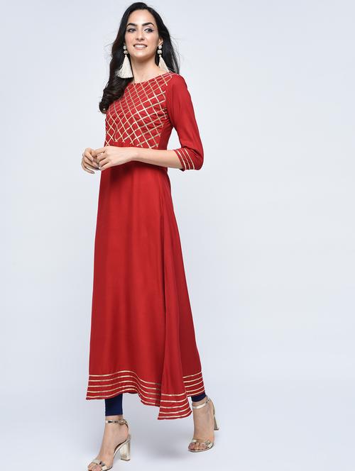 gotta work a-line kurta - 15505522 - Very Small Image - 1
