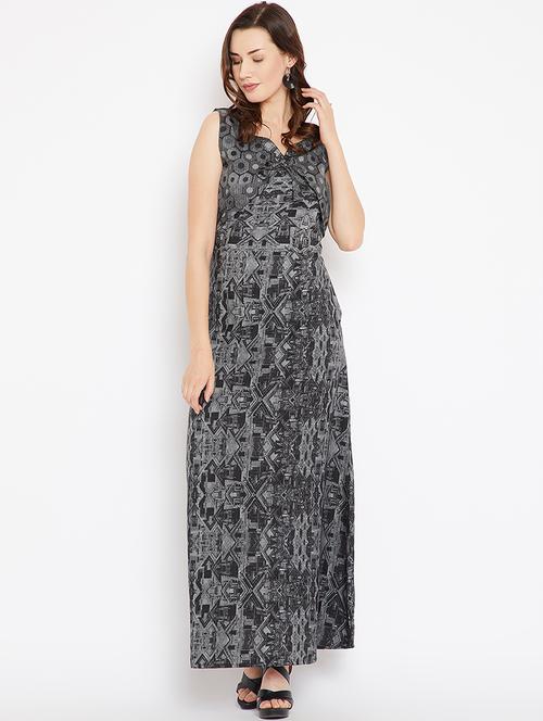 tie back printed maxi dress - 15505816 - Very Small Image - 1