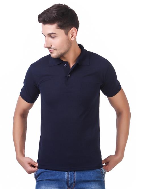 navy blue solid t-shirt - 15505932 - Very Small Image - 1