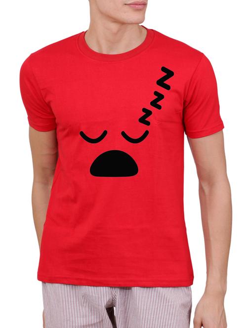 red chest print t-shirt - 15506278 - Very Small Image - 1