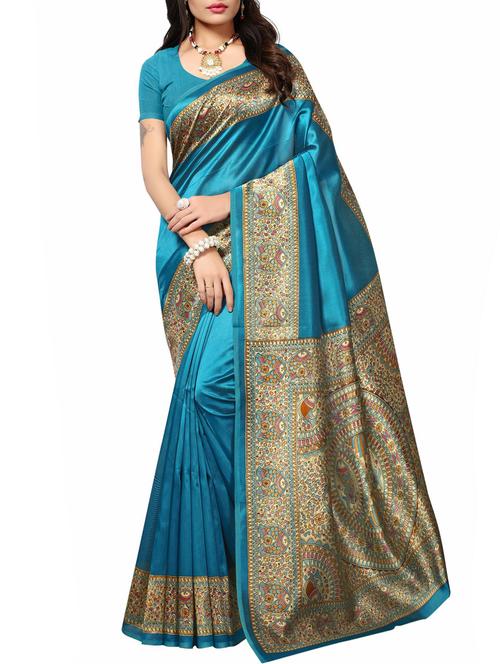 contrast border mysore silk saree with blouse - 15506694 - Very Small Image - 1