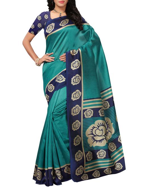 contrast border mysore silk saree with blouse - 15506704 - Very Small Image - 1