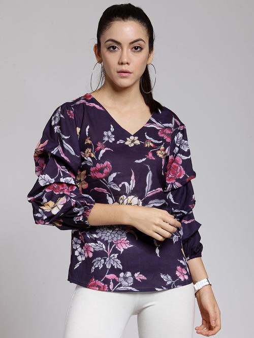 v-neck floral top - 15507422 - Very Small Image - 1