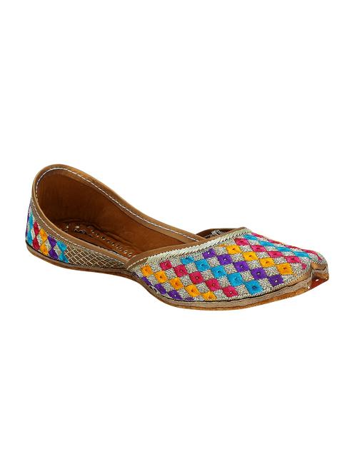 multi colored  ethnic slip on jutis - 15507627 - Very Small Image - 1