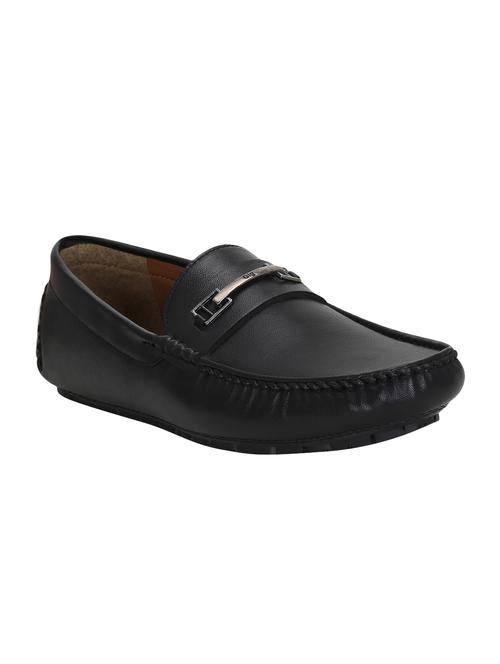 black leatherette slip on loafers - 15507659 - Very Small Image - 1