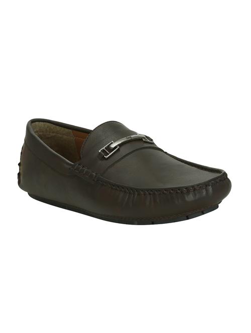 brown leatherette slip on loafers - 15507661 - Very Small Image - 1