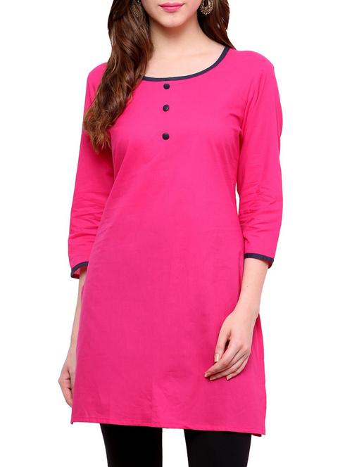 piping a-line solid kurti - 15511389 - Very Small Image - 1