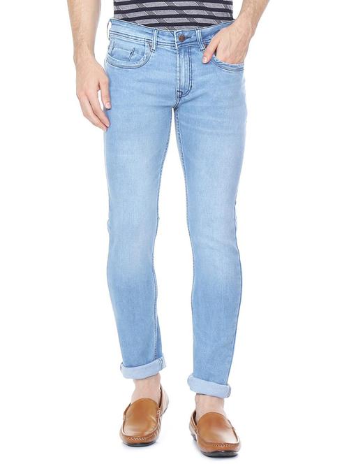 blue cotton washed jeans - 15512352 - Very Small Image - 1