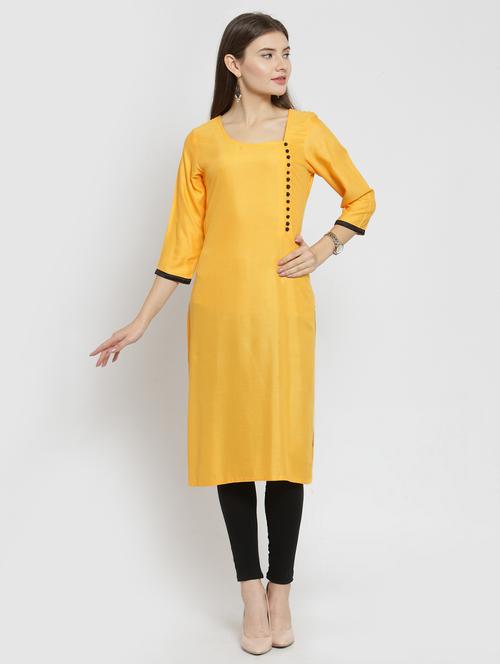 butterscotch straight kurta - 15512902 - Very Small Image - 1