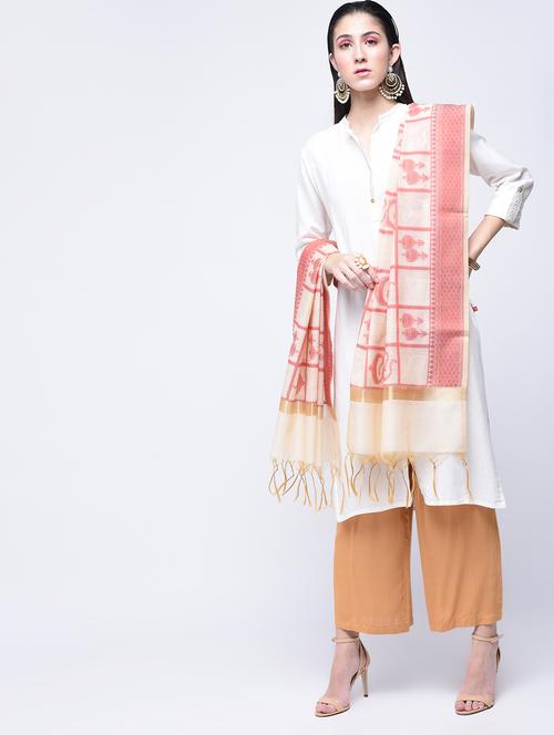 self-design jacquard dupatta - 15513860 - Very Small Image - 1