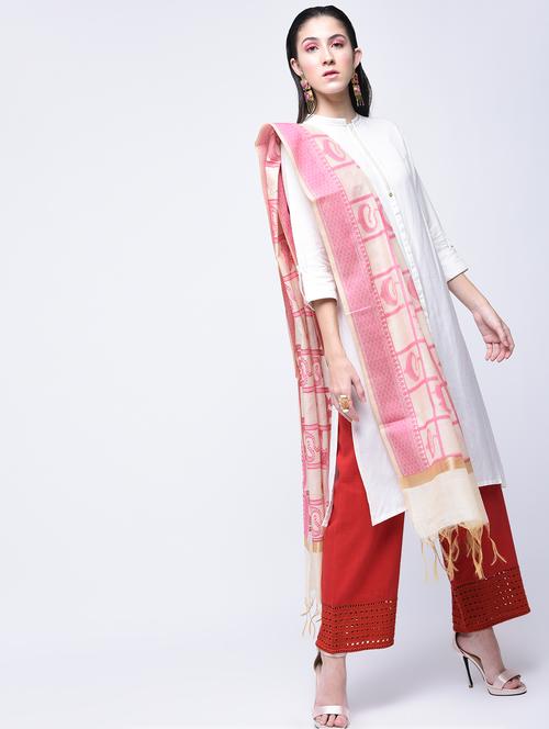 self-design jacquard dupatta - 15513862 - Very Small Image - 1