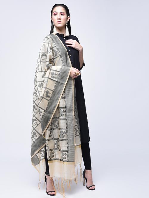 self-design jacquard dupatta - 15513863 - Very Small Image - 1