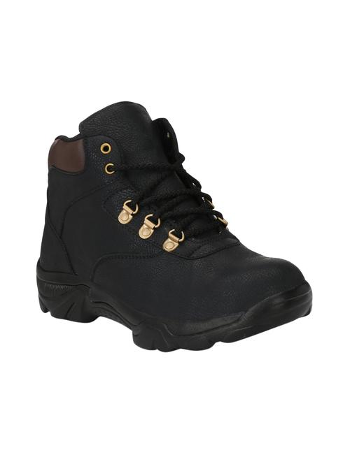 black leatherette low hiking boots - 15514627 - Very Small Image - 1