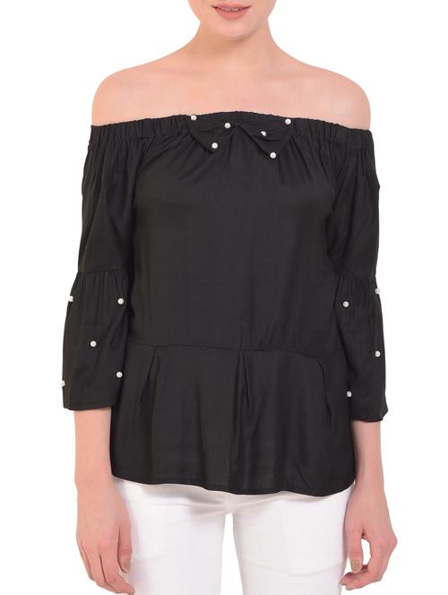 embellished bow pleated hem top - 15514873 - Very Small Image - 1