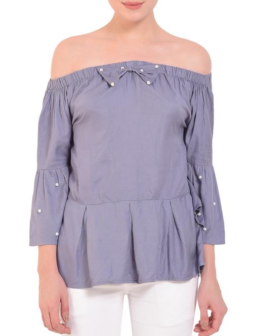 embellished bow pleated hem top - 15514874 - Very Small Image - 1