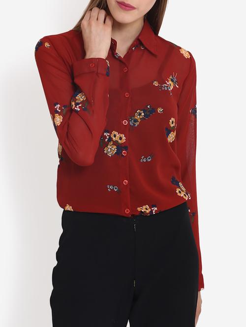 floral sheer shirt - 15514965 - Very Small Image - 1