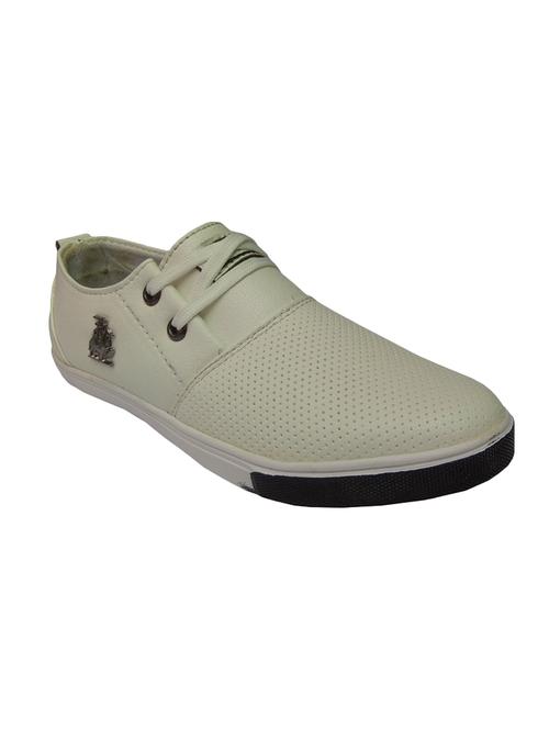 white leatherette lace up sneakers - 15516474 - Very Small Image - 1