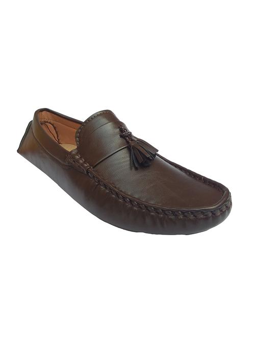 brown leatherette slip on loafers - 15516580 - Very Small Image - 1