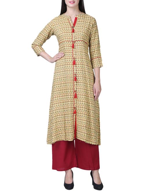 a-line kurta with tassels - 15517286 - Very Small Image - 1