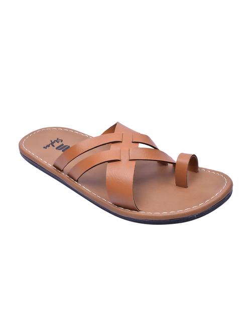 tan leather slip on slippers - 15517657 - Very Small Image - 1