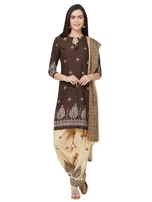 printed unstitched salwar suit - 15517750 - Very Small Image - 1
