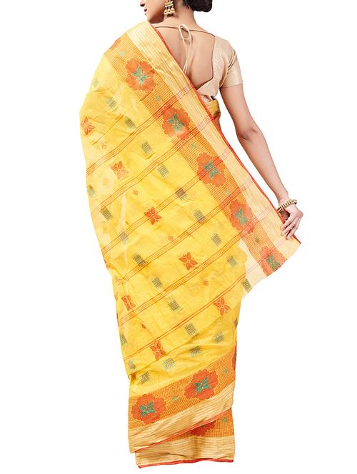 hand woven tant saree - 15518098 - Very Small Image - 1