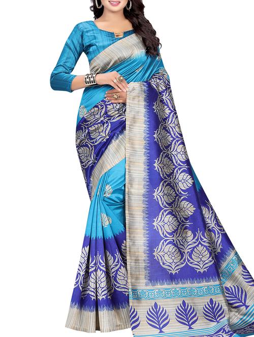 printed mysore silk saree - 15518157 - Very Small Image - 1