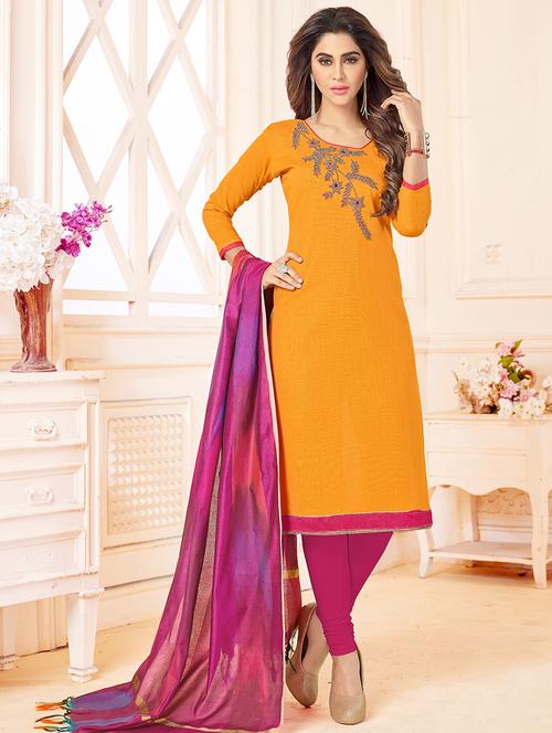 embellished unstitched churidaar suit - 15518211 - Very Small Image - 1