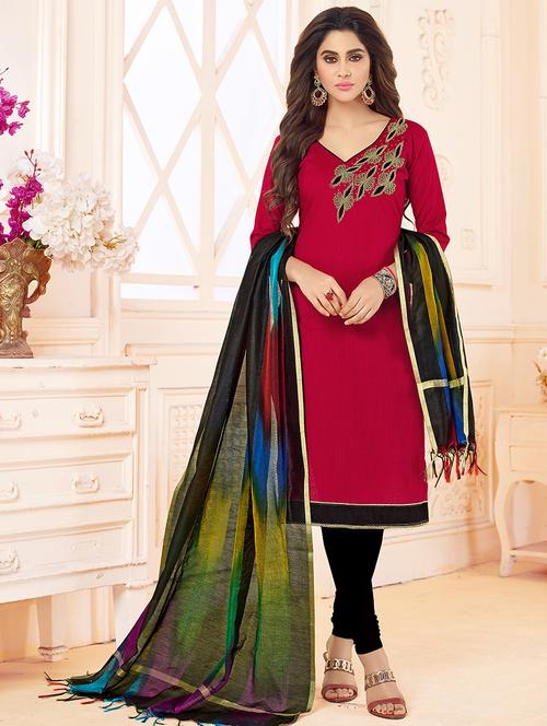 embellished unstitched churidaar suit - 15518341 - Very Small Image - 1