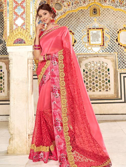 patch work bordered saree - 15518660 - Very Small Image - 1