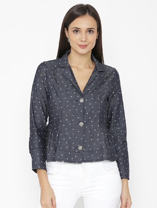 lapel collar printed blazer - 15518675 - Very Small Image - 1