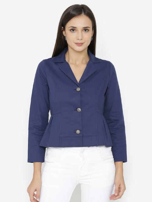 lapel neck pleated blazer - 15518676 - Very Small Image - 1
