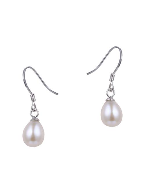 silver tone pearl inspired earrings - 15519590 - Very Small Image - 1