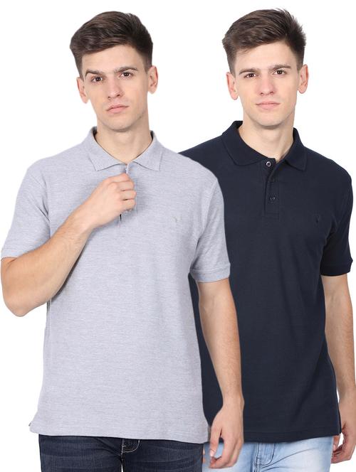 multi colored cotton polo t-shirt (set of 2) - 15520757 - Very Small Image - 1